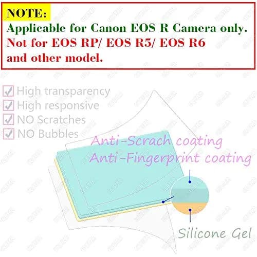 ULBTER 9H Tempered Glass Screen Protector for Canon EOS R LCD & Top Screen (2+2 Pack) thumbnail 2