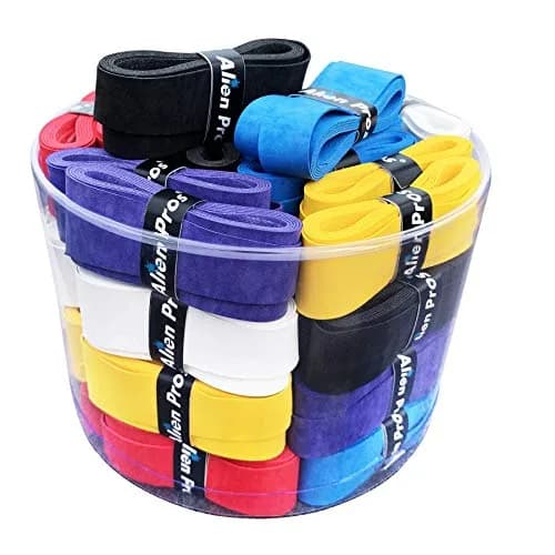 Alien Pros Tennis Racket Grip Tape (60 Grips) - Precut and Dry Feel Tennis Grip - Wrap Your Racquet for High Performance (60 Grips,Mixed Colors) thumbnail 1