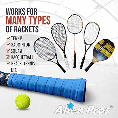 Alien Pros Tennis Racket Grip Tape (60 Grips) - Precut and Dry Feel Tennis Grip - Wrap Your Racquet for High Performance (60 Grips,Mixed Colors) thumbnail 5