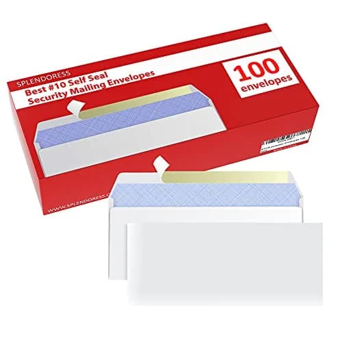 Splendoress Self Seal Envelopes #10 Size (4-1/8 x 9-1/2 Inches) | 100 Pack Business Mailing Security Peel and Seal thumbnail 4
