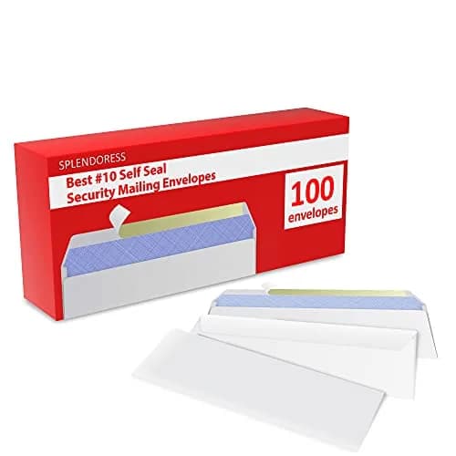 Splendoress Self Seal Envelopes #10 Size (4-1/8 x 9-1/2 Inches) | 100 Pack Business Mailing Security Peel and Seal thumbnail 2