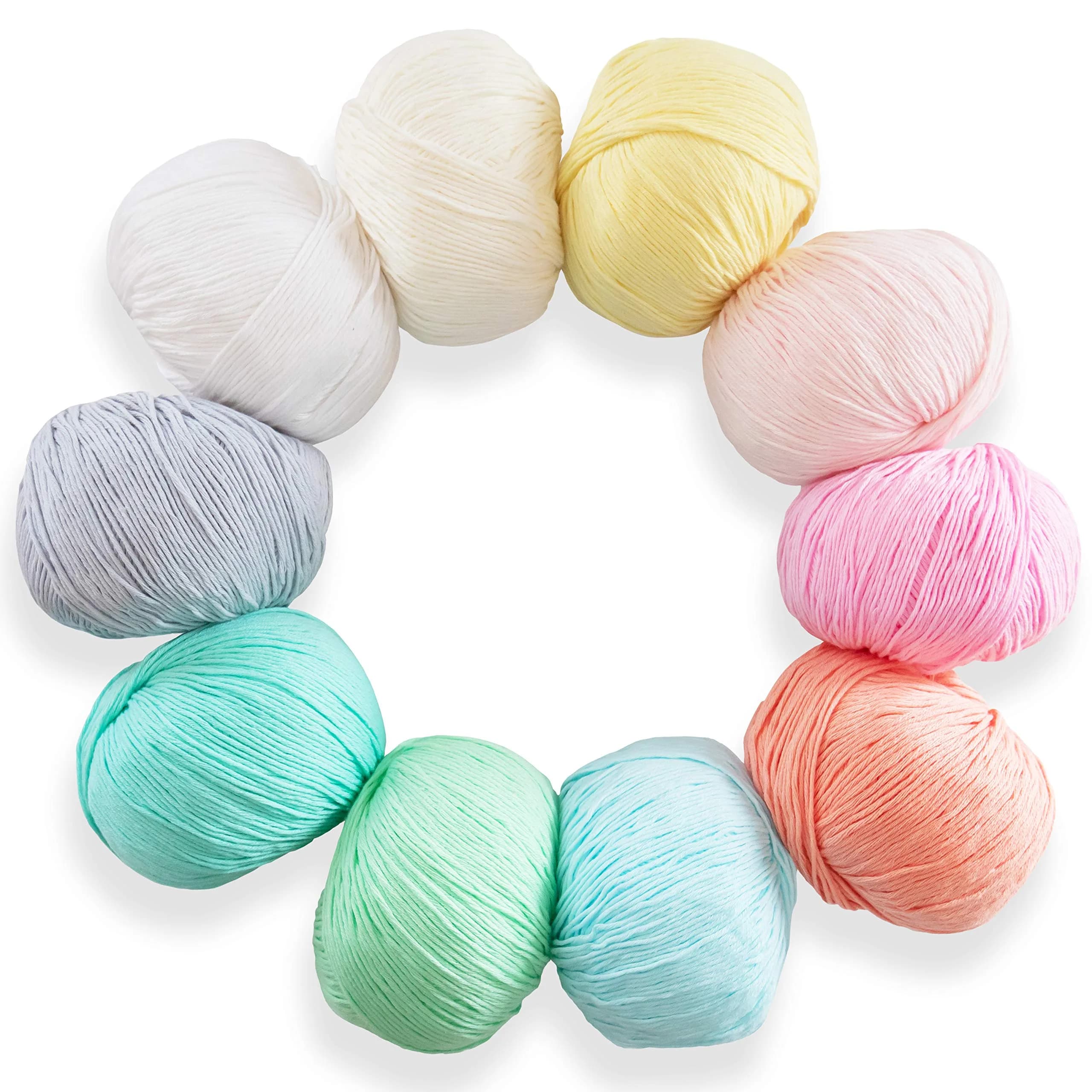 Studio Sam Pure Cotton Yarn Set Boho Brights Collection 1850 Yards (500g) | 100% Cotton Yarn for Knitting & Crochet — Pastel Dreams Collection