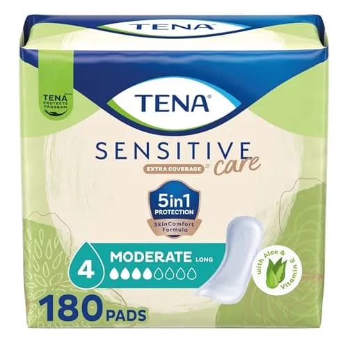 TENA Sensitive Skin Bladder Control Pads, Moderate Long 180 ct | Dermatologist Approved for Sensitive Skin thumbnail 1