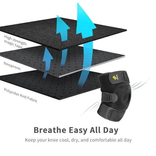 Bracoo Adjustable Knee Support Brace with Patellar Pad & Straps | 100g (3.5oz) thumbnail 6