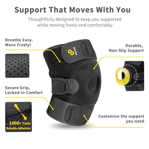 Bracoo Adjustable Knee Support Brace with Patellar Pad & Straps | 100g (3.5oz) thumbnail 7
