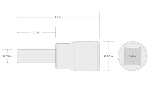 TEKTON 1/4 Inch Drive x 3/32 Inch Hex Bit Socket | Precise, Chrome-Plated, S2 Steel thumbnail 6