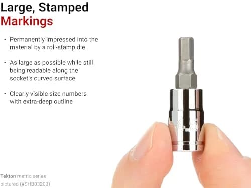 TEKTON 1/4 Inch Drive x 3/32 Inch Hex Bit Socket | Precise, Chrome-Plated, S2 Steel thumbnail 4