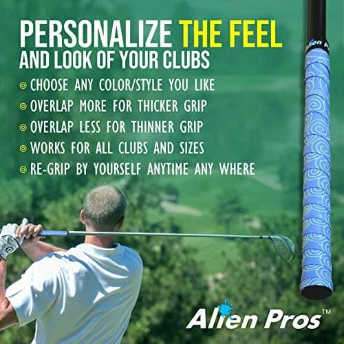 Alien Pros Golf Grip Wrapping Tapes (3-Pack, Blue Clouds) | Peel, Wrap & Seal in Under 1 Minute thumbnail 5