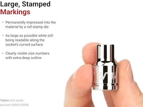 TEKTON 3/8 Inch Drive x 11/16 Inch 6-Point Socket | Chrome Plated Steel, Exact Fit, Corrosion Resistant thumbnail 2