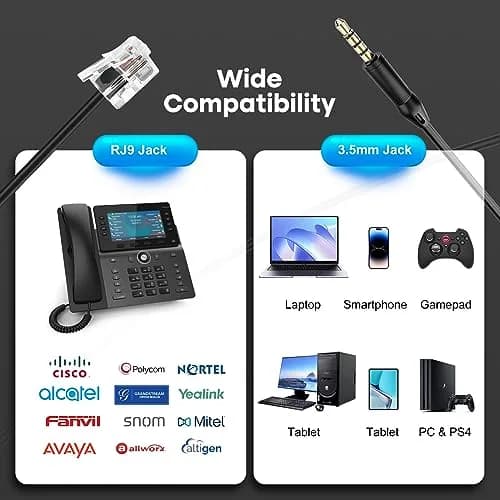 MAIRDI Telephone Headset with RJ9 & 3.5mm Jack | Noise Canceling Mic for Call Centers & Office thumbnail 7