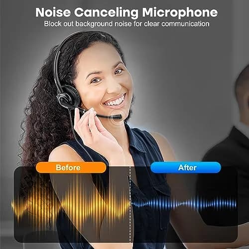 MAIRDI Telephone Headset with RJ9 & 3.5mm Jack | Noise Canceling Mic for Call Centers & Office thumbnail 2