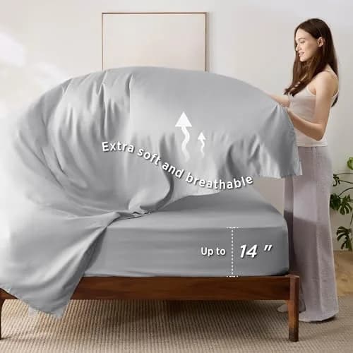 Bedsure Twin Comforter Set Reversible Bed Set 5 Pcs Slate Blue/Light Grey | All-Season Microfiber Bedding thumbnail 5