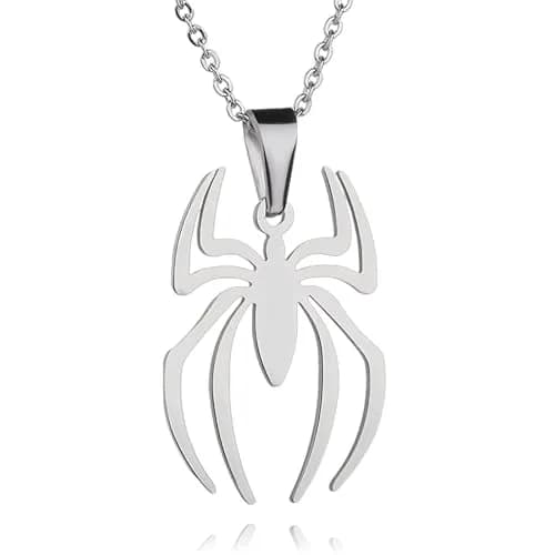 RZCXBS Spider Pendant Necklace for Men and Women Stainless Steel Silver Chain 50cm (19.7in) thumbnail 1