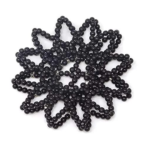 Honbay Hair Bun Cover Elastic Handmade Crochet Hair Net Snood with Pearls and Rhinestones for Ballet, Dance, Skating, etc (Black) | Elegant Hair Bun Accessory thumbnail 4