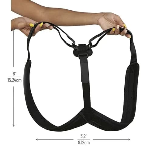 Mind Reader Posture Corrector, Adjustable Clavicle Brace, Lightweight, Nylon, 14"L x 4.25"W x 11.5"H, Black | Support for Spinal & Shoulder Alignment thumbnail 3