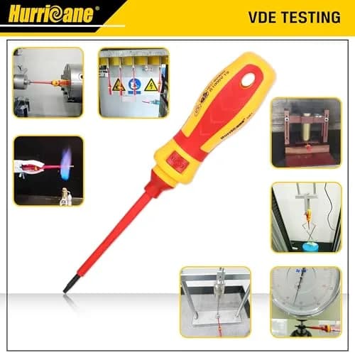 HURRICANE 1000V Insulated Electrician Screwdriver Set, 13 Piece Professional Electrical Screwdriver Set, CR-V Steel Magnetic Phillips Slotted Pozidriv Torx, Insulation VDE & GS Certified Screwdriver thumbnail 8