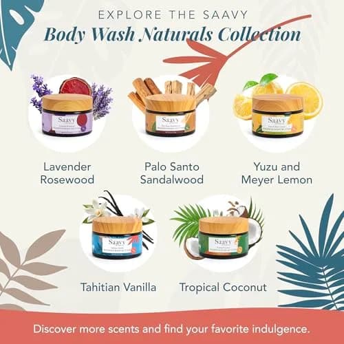 Saavy Naturals Body Scrub - Scented Sugar Vanilla Extract, Vegan Exfoliating with Vitamin E, Gentle for Sensitive Skin – Made in USA – Tahitian Vanilla (1 Pack) - 12 oz thumbnail 7