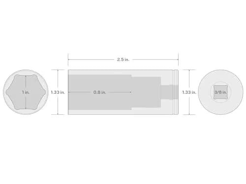 TEKTON 3/8 Inch Drive x 1 Inch Deep 6-Point Socket | SHD13025 thumbnail 6
