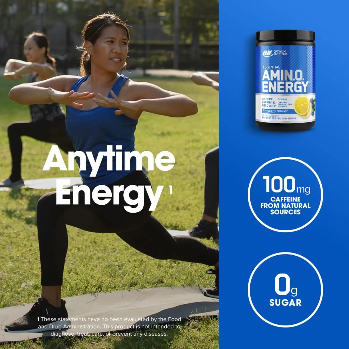 Optimum Nutrition Amino Energy Blueberry Lemonade 9.5oz | USA Imported Energy & Focus Supplement thumbnail 4