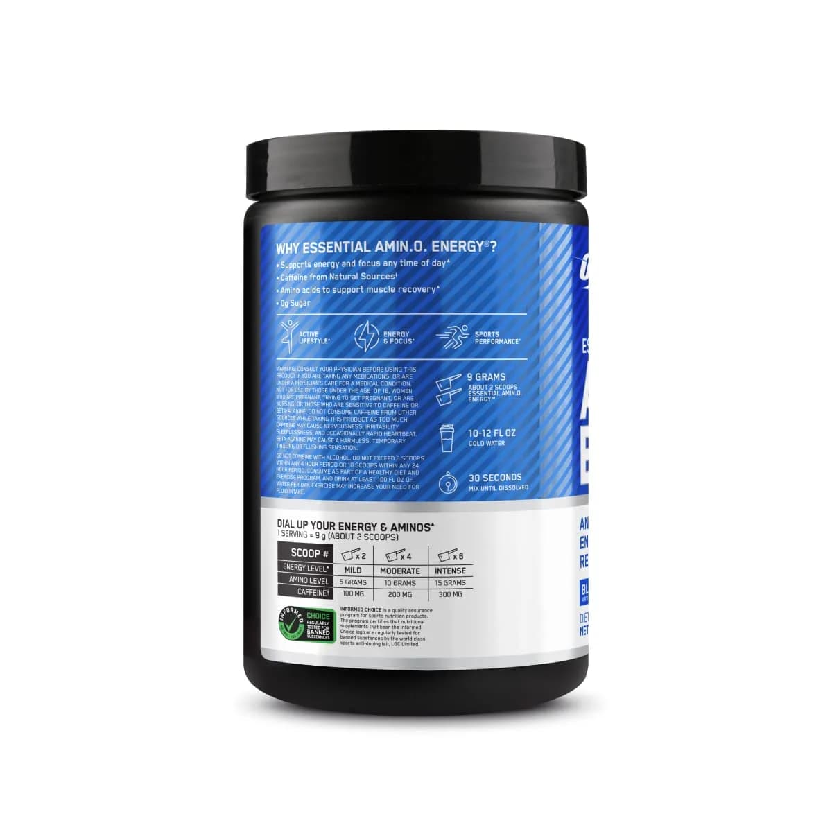 Optimum Nutrition Amino Energy Blueberry Lemonade 9.5oz | USA Imported Energy & Focus Supplement thumbnail 8