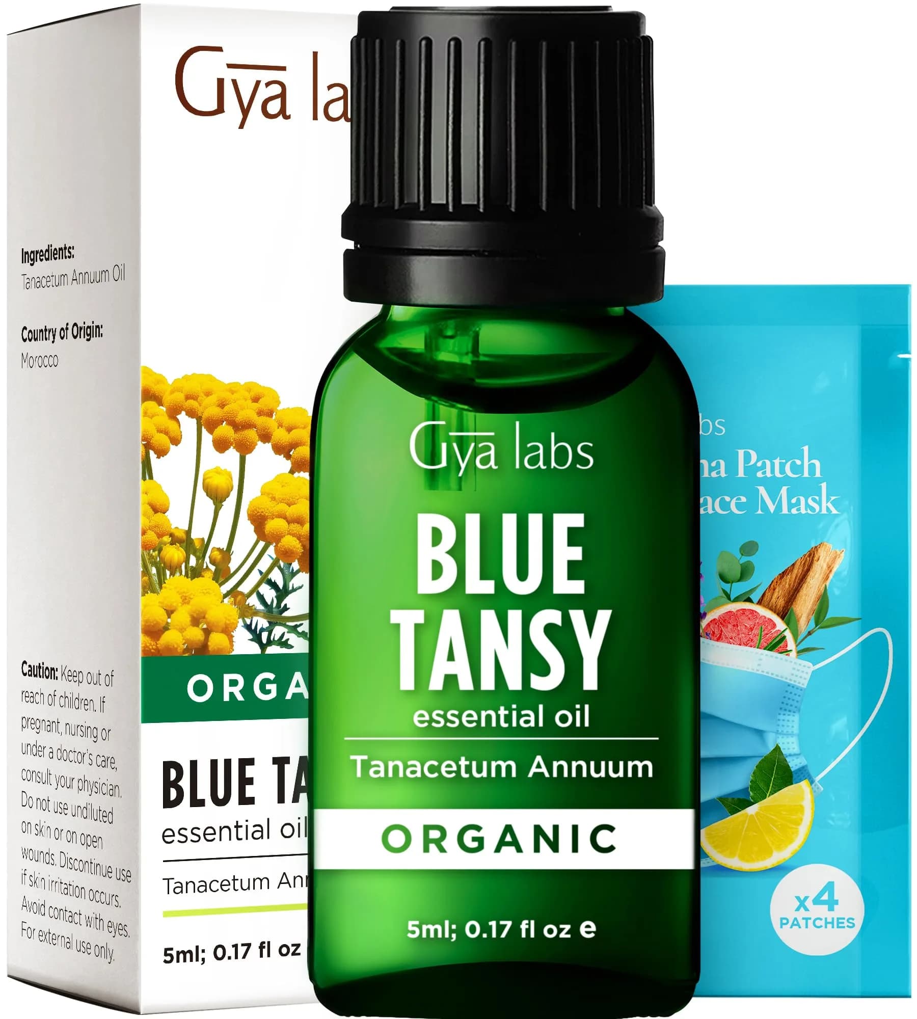 Gya Labs Blue Tansy Essential Oil (0.17 Fl Oz / 5 ml) | Pure Moroccan Oil for Skin, Diffuser & Candle Making - main product image