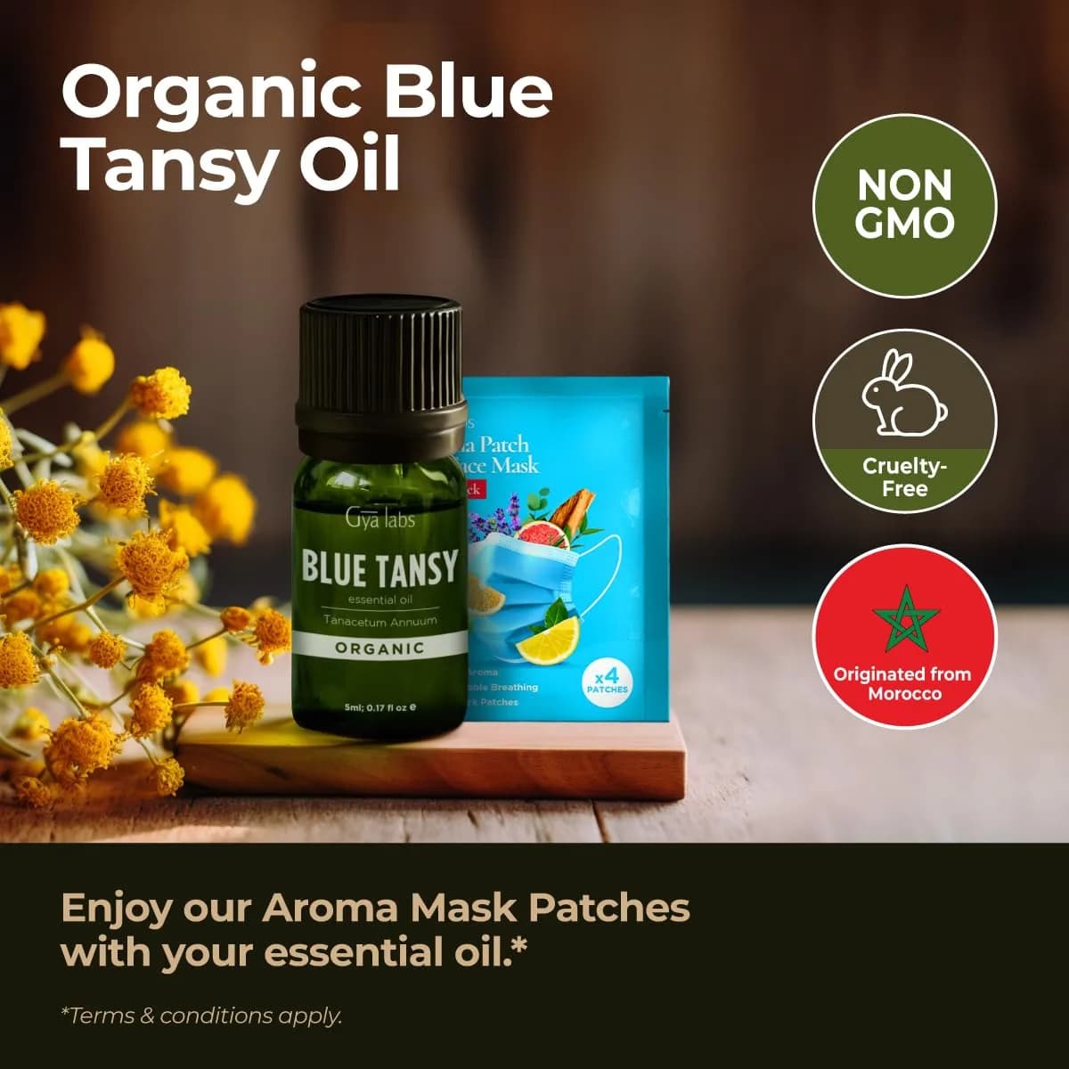 Gya Labs Blue Tansy Essential Oil (0.17 Fl Oz / 5 ml) | Pure Moroccan Oil for Skin, Diffuser & Candle Making thumbnail 2