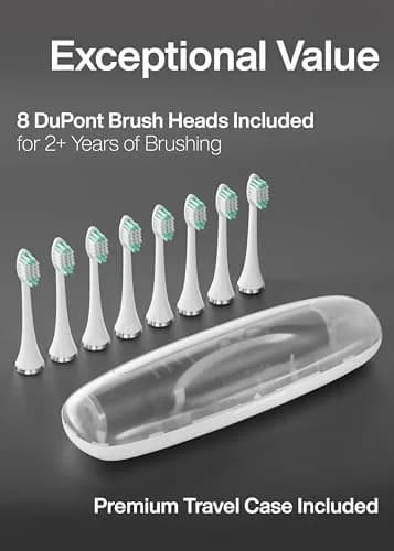 Aquasonic Vibe Series Ultra-Whitening Toothbrush Charcoal Metallic | ADA Accepted Electric Toothbrush with 8 Brush Heads & Wireless Charging thumbnail 5