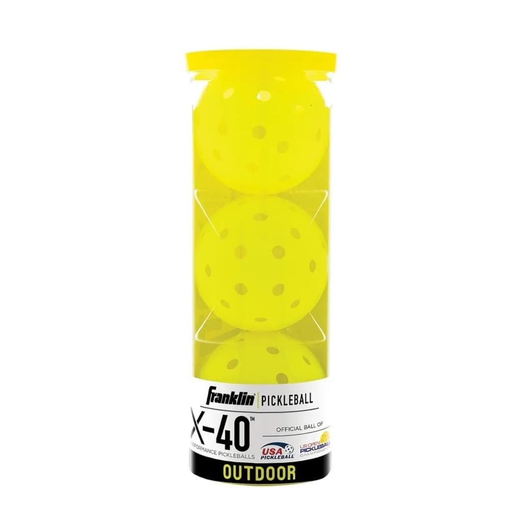 Franklin Sports X-Performance 40 Outdoor Pickleballs Optic Yellow (6 Pack) | USA-Sourced for Indian Courts