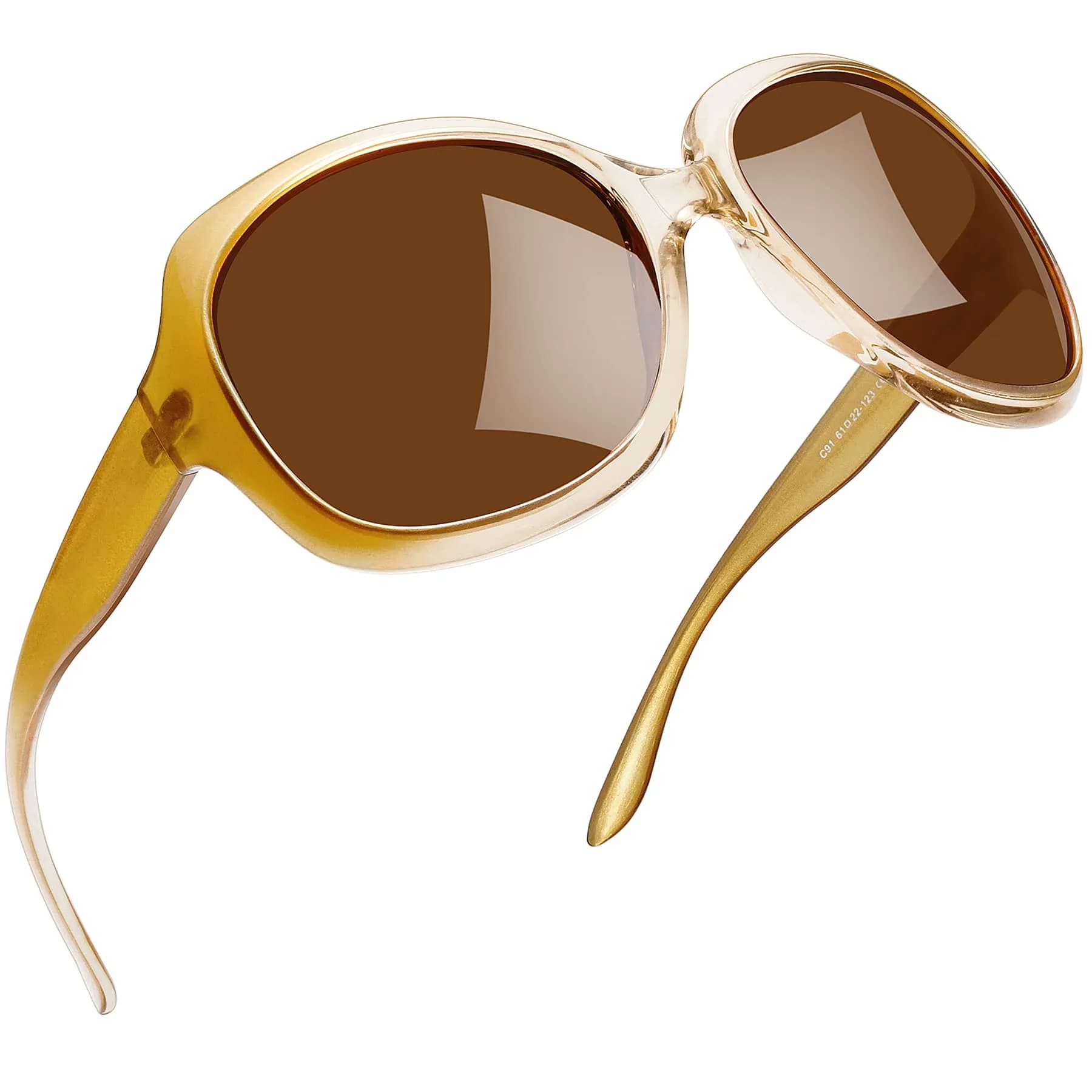 Joopin Oversized Butterfly Sunglasses - Tortoise/Brown Frame with Brown Polarized Lenses — B08-champagne/Brown