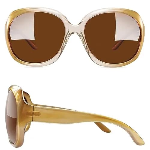 Joopin Oversized Champagne Brown Butterfly Sunglasses for Women | Polarized UV400 Protection thumbnail 2