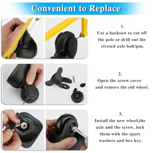 OwnMy Luggage Replacement Wheels 45mm x 18mm | 4-Pack with 33mm & 36mm Axles thumbnail 5