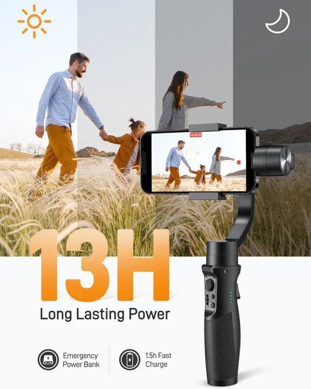 Hohem iSteady Mobile Plus Phone Gimbal with Ultra-Wide-Angle Mode | 3-Axis Stabilizer for Smooth Video Capture thumbnail 9