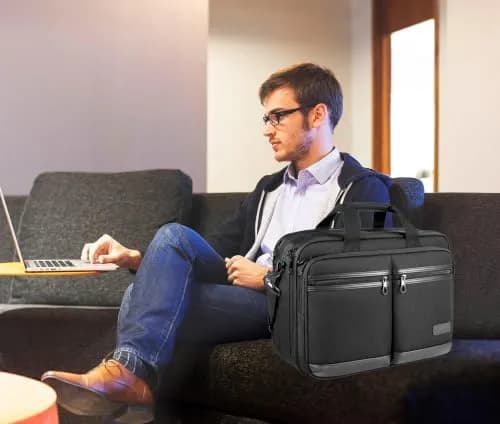 KROSER 17.3 Inch Laptop Computer Bag | Water-Repellent Briefcase with RFID Protection thumbnail 2