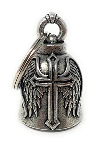 Bravo Bells Cross Wing Motorcycle Biker Ride Bell Keychain | Good Luck Charm thumbnail 1