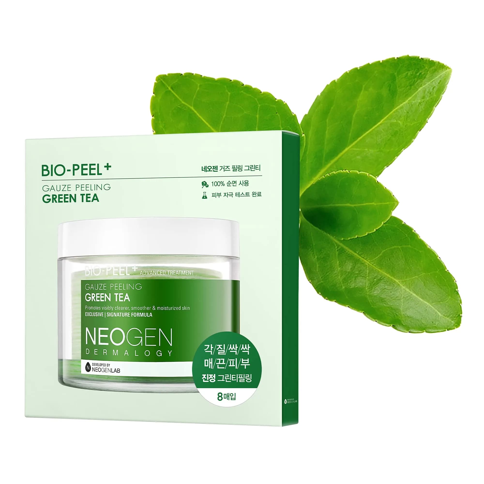 DERMALOGY by NEOGENLAB Bio-Peel Gauze Peeling Pads (Lemon, 8 pcs) | Gentle exfoliation with Lemon & Hyaluronic Acid — 05. (8pads) Bio-Peel Gauze Peeling, Green Tea