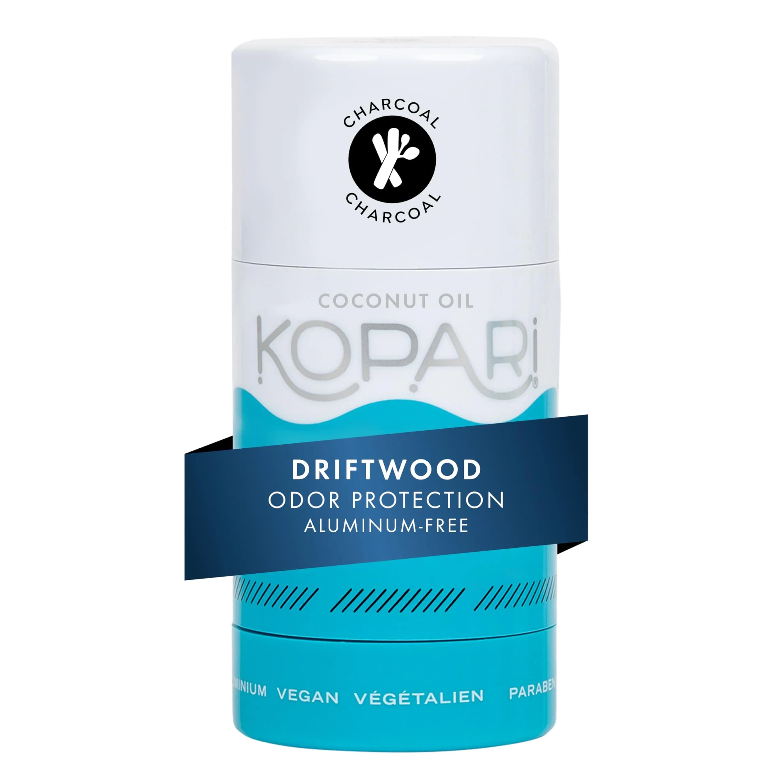 Kopari Aluminum Free Coconut Deodorant 2 oz (59 ml) | Pack of 2, Original & Driftwood Charcoal — Driftwood Charcoal