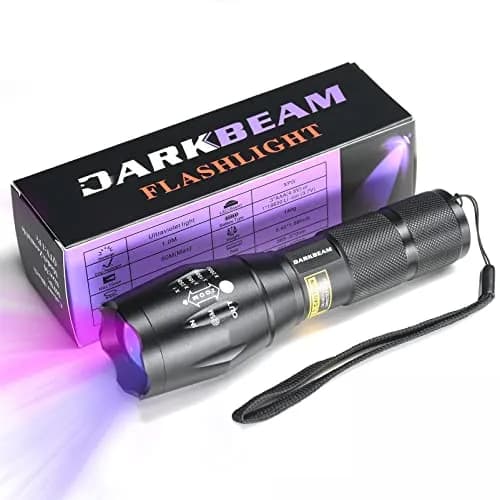 DARKBEAM UV 365nm & 395nm Dual Black Light Woods lamp Blacklight Flashlight | Detects Stains & Currency thumbnail 1