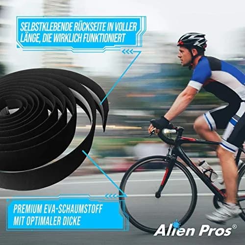 ALIEN PROS Bike Handlebar Tape EVA (Set of 2) Black | Grips Through All Weather Conditions thumbnail 5