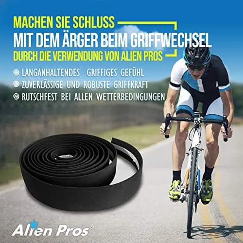 ALIEN PROS Bike Handlebar Tape EVA (Set of 2) Black | Grips Through All Weather Conditions thumbnail 3