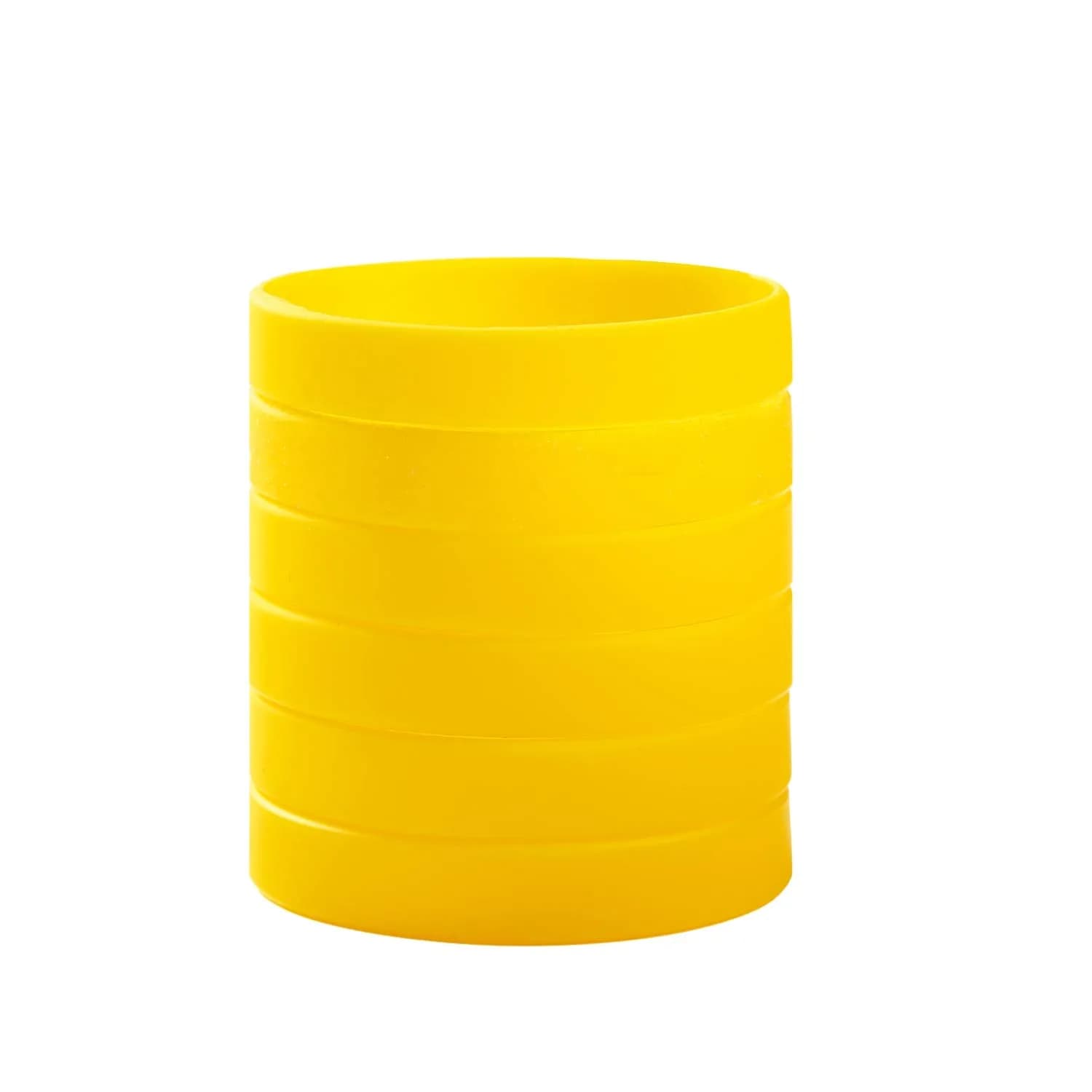 BRANDWINLITE Black Silicone Bracelets 6pcs (202mm / 8") | Unisex Adult Size, Latex-Free, Waterproof — 6pcs/Yellow / Adult/8“