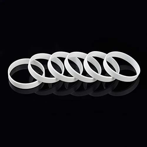 BRANDWINLITE White Silicone Bracelets 6-Pack | 202mm (8") Unisex Adult thumbnail 2