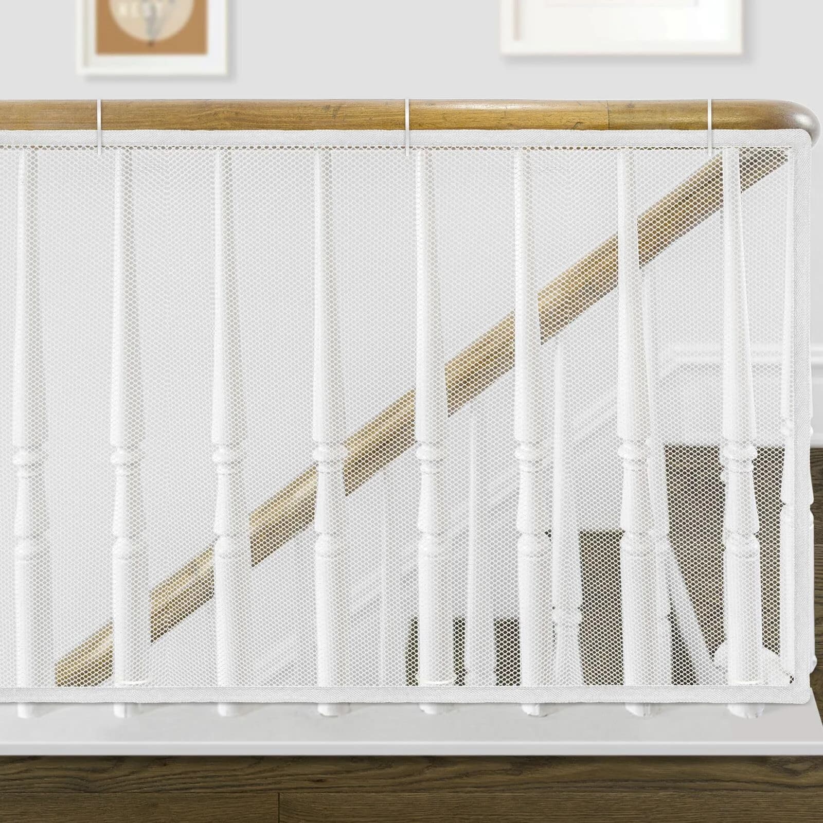 Gudui Safety Stair Railing Net for Baby & Pets, 300cm x 80cm (10ft x 2.6ft) White Honeycomb Mesh | Indoor/Outdoor Use — White