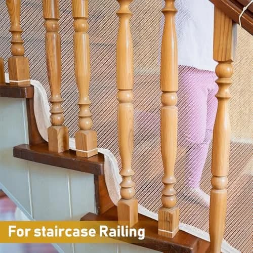 Gudui White Balcony Safety Net 2.0m x 0.8m (6.6ft x 2.6ft) | Protects Kids & Pets from Falls thumbnail 6