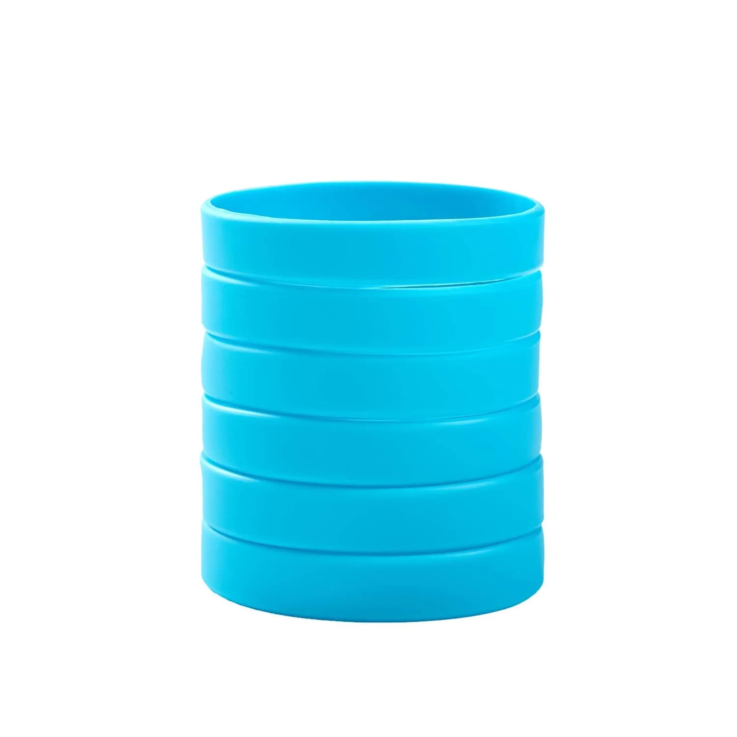 BRANDWINLITE Black Silicone Bracelets 6pcs (202mm / 8") | Unisex Adult Size, Latex-Free, Waterproof — 6pcs/Sky Blue / Adult/8“