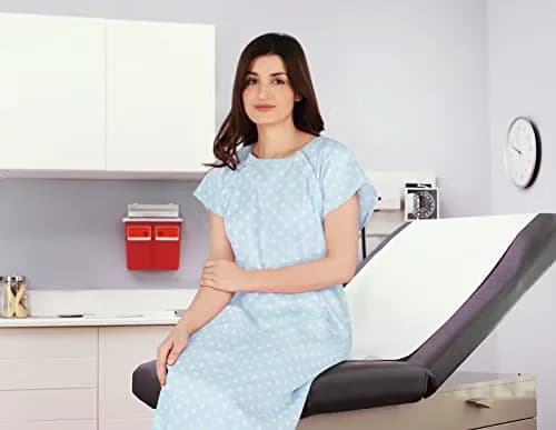 Utopia Care Women's Hospital Gown Small-Medium Polkadots Blue | Easy Access Snap Front & Back for Maternity, Nursing, Recovery thumbnail 6
