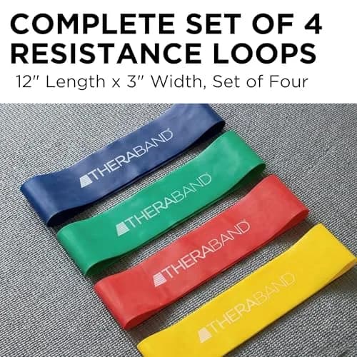 THERABAND Resistance Band Loop Set 12" (30.48cm) | 4-Pack for Strength Training & Stretching thumbnail 2