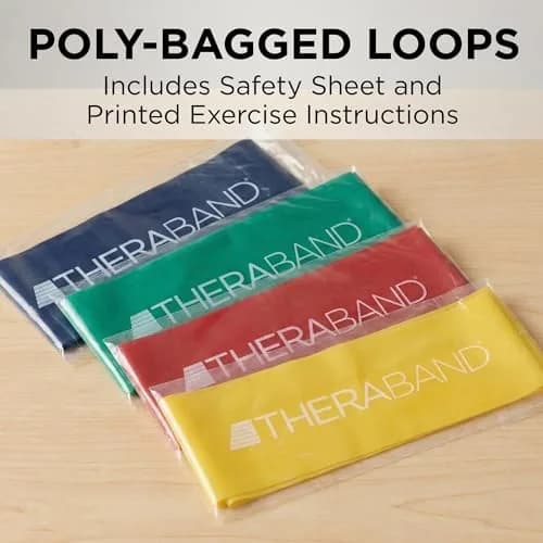 THERABAND Resistance Band Loop Set, Exercise, Workout, Physical Therapy | 4 Levels of Resistance thumbnail 9