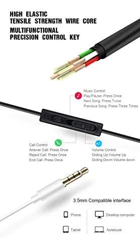 AooYu Sleeping Earbud Headphones - Ultra Flexible Silicone Noise Cancelling Wired Sleep Earphones with Microphone for Insomnia, Snoring, Air Travel, Relaxation (Black) thumbnail 5