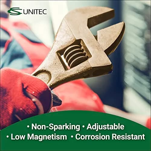 CS Unitec Non-Sparking Adjustable Wrench 6in (15.24cm) Aluminum Bronze Tool | TUV Certified Safety Wrench thumbnail 2