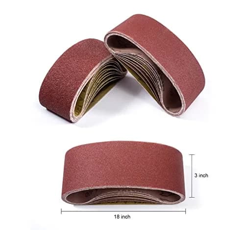 S SATC 3x18 Inch Sanding Belts 20-Pack | Aluminum Oxide Grit Assortment for Wood & Metal thumbnail 3